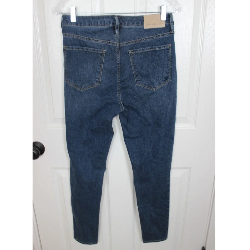 Seven 7 Jeans Womens Size 6 Blue Denim High Rise‎ Skinny Casual Pants